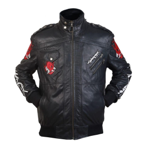 Cyberpunk 2077 Samurai Brown and Black Leather Jacket Handmade Costume