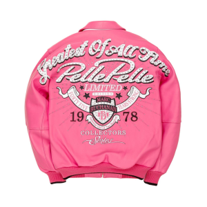 Pelle Pelle Men's LEATHER Jacket PINK GREATEST OF ALL TIME All SIzes