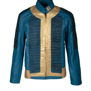 Vault 33 Lucy Inspired Blue New Vegas Cosplay Costume Inspired Leather Jacket | Women Sizes