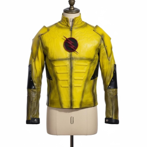 Reverse Speedster Inspired Yellow Leather Jacket | Superhero Villain Costume for Cosplay, Comic Con & Halloween