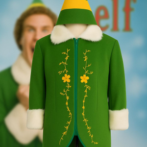 Buddy the Elf Green Wool Coat and Hat | Christmas Cosplay Costume