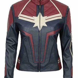 Women's Inspired Captain Marvel Brie Larson Marvel Costume Leather Jacket
