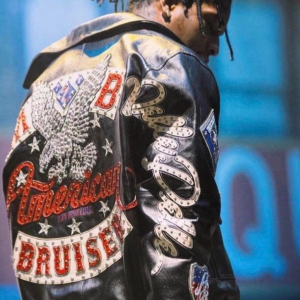 Men’s Black Real Leather Bomber Jacket – American Bruiser Edition Luxury Coat